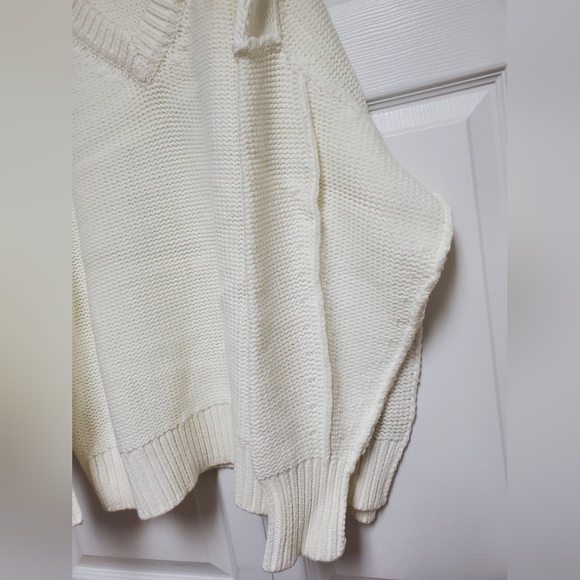 Free People Alli V-Neck Sweater/Optic Whitey6 - Picture 7 of 16